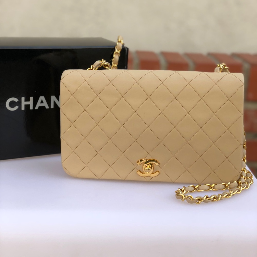 Vintage Chanel Single Full Flap Crossbody Bag